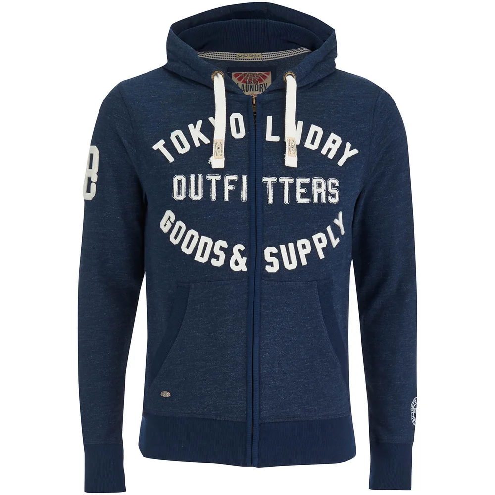 Tokyo Laundry Men's Hawk Hills Zip Through Hoody - Dark Navy - S - Navy blauw Afbeelding 1