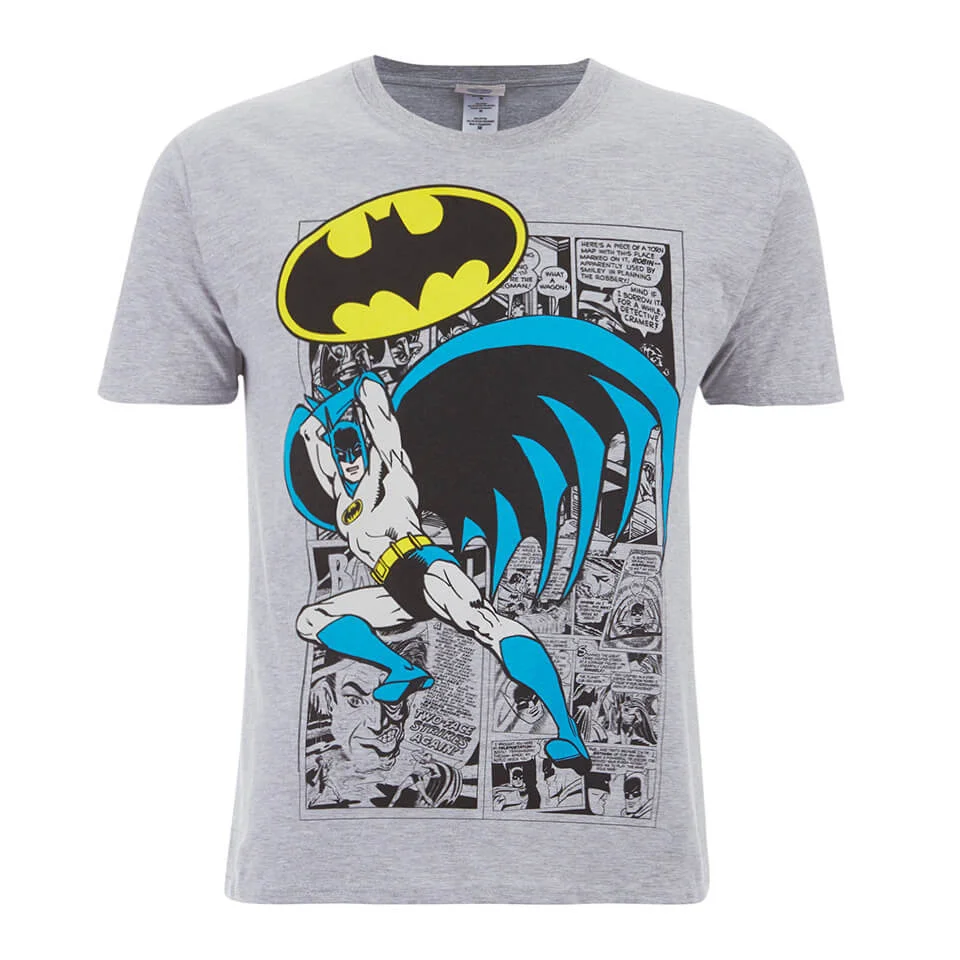 DC Comics Batman Comic Strip Heren T-Shirt - Grijs - S - Grijs Afbeelding 1