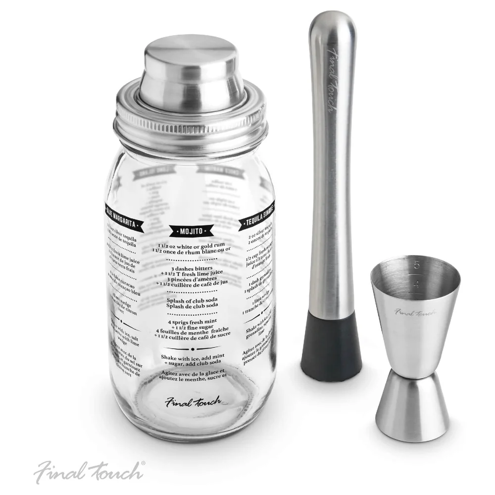 Mason Jar Cocktail Shaker Set Afbeelding 1