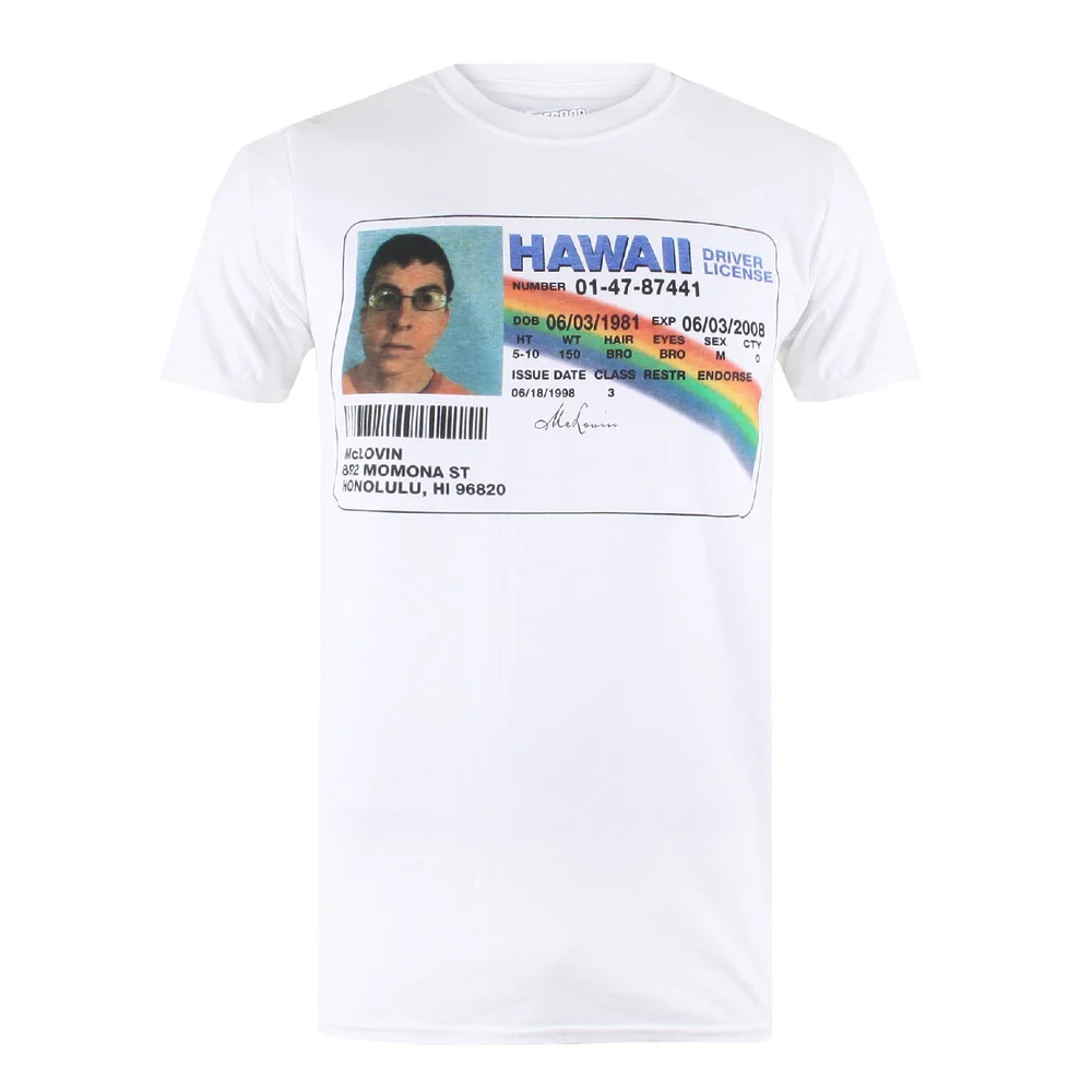 Superbad McLovin License Heren T-Shirt - Zwart - S - Wit Afbeelding 1