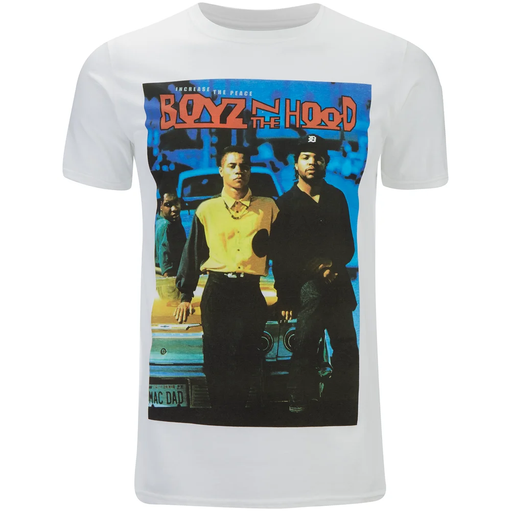 Boys In The Hood Poster Heren T-Shirt - Wit - S - Wit Afbeelding 1