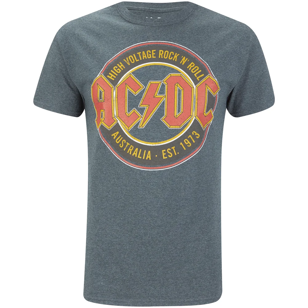 AC/DC Est 73 Heren T-Shirt - Dark Heather - S - Grijs Afbeelding 1