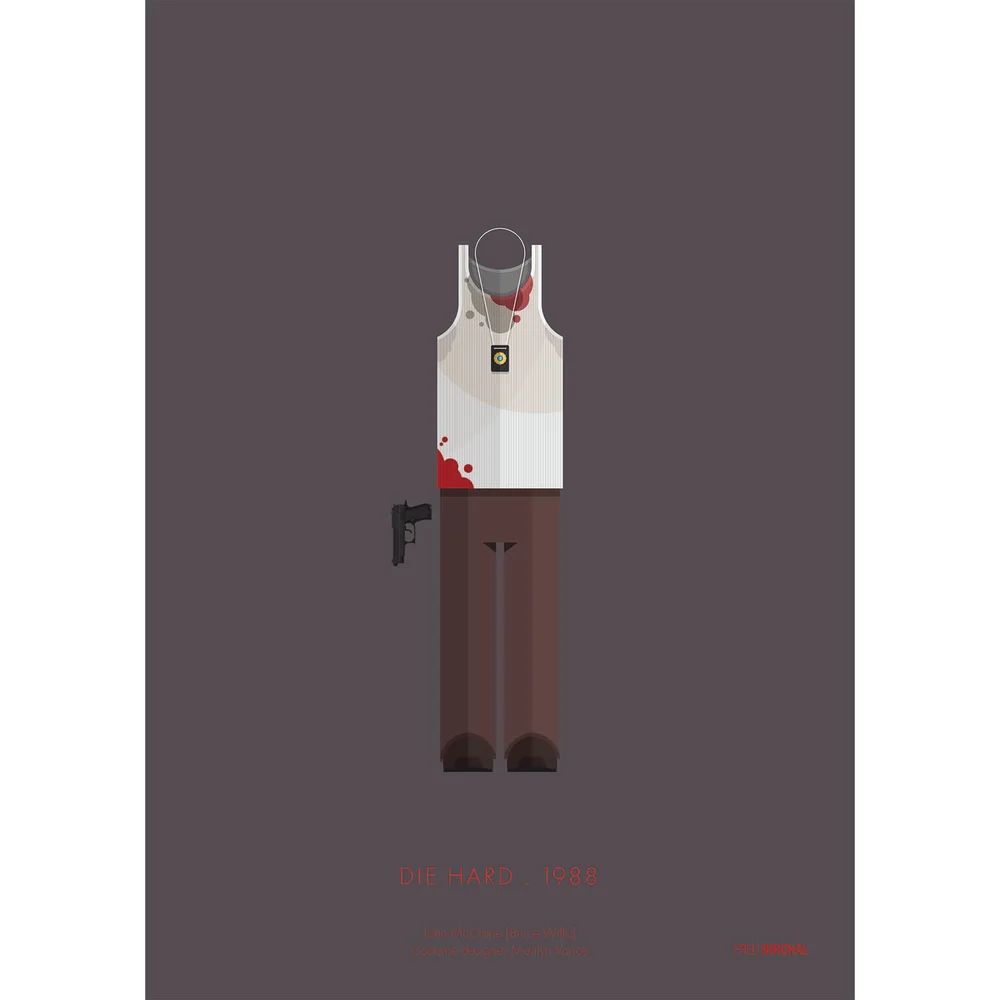 Die Hard Costume Art Print - 14 x 11 Afbeelding 1