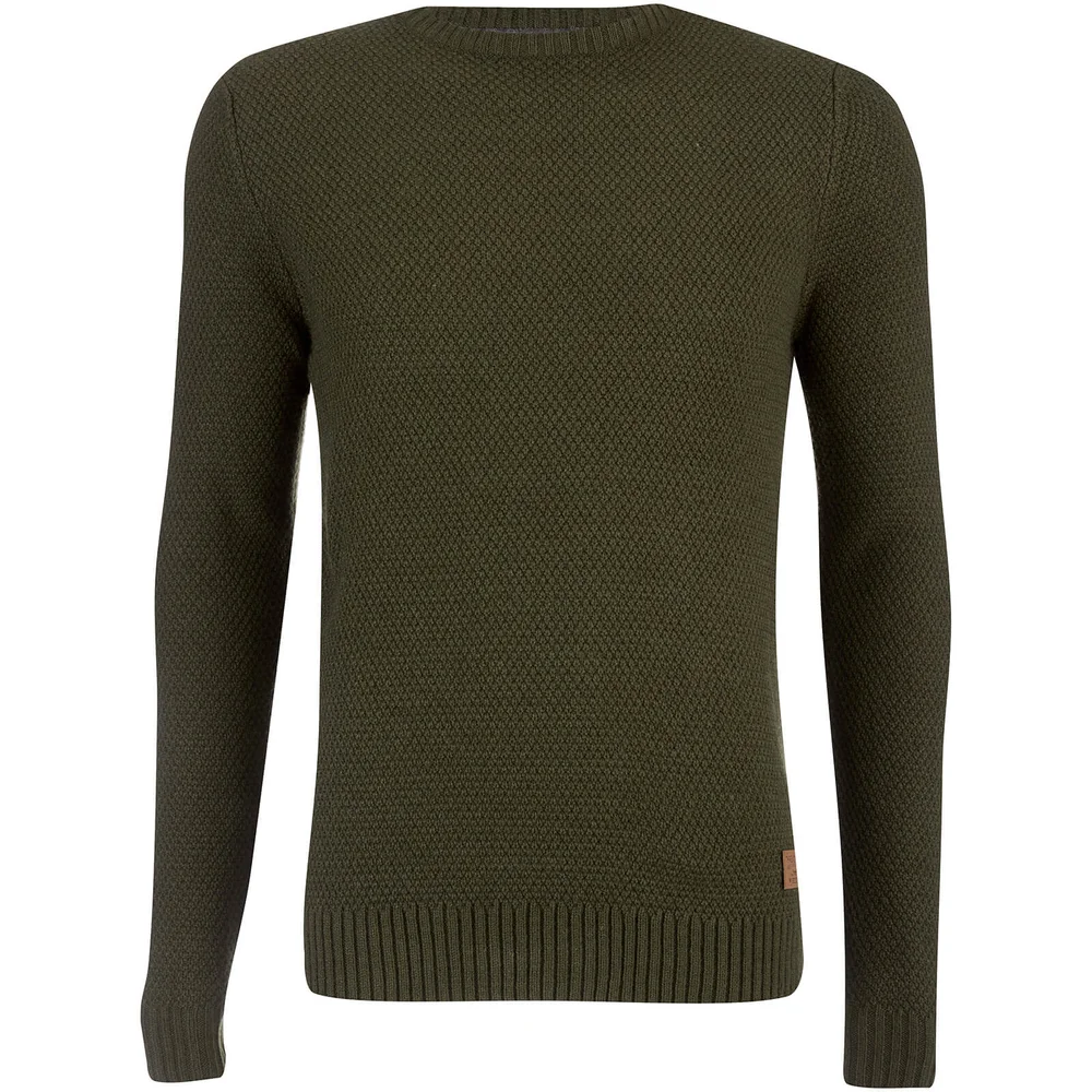 Threadbare Men's Sedley Waffle Jumper - Barbour - S - Groen Afbeelding 1