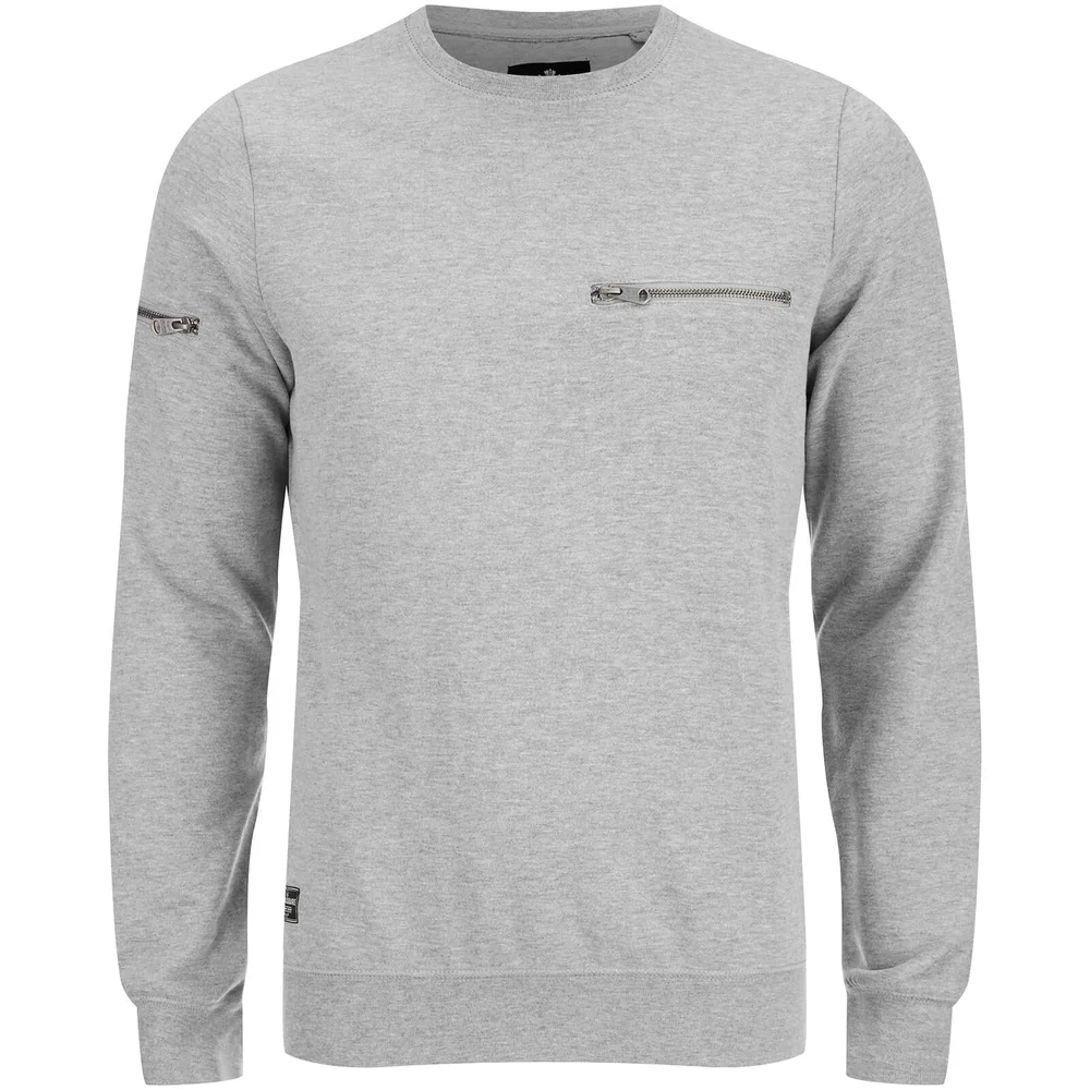 Threadbare Men's Chapel Crew Neck Sweatshirt - Grey Marl - S - Grijs Afbeelding 1
