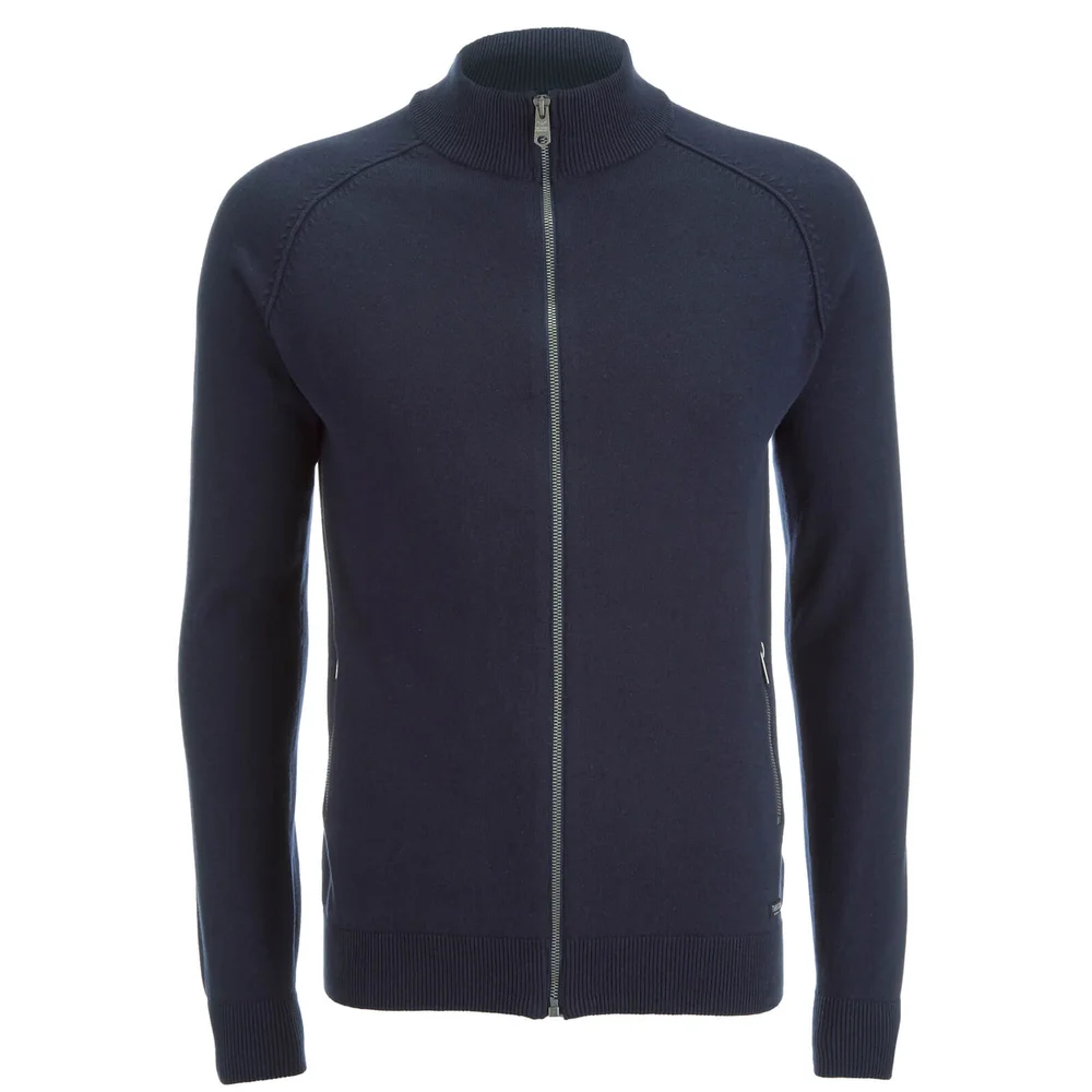 Threadbare Men's Elmer Full Zip Neck Jumper - Rich Navy - S - Navy blauw Afbeelding 1