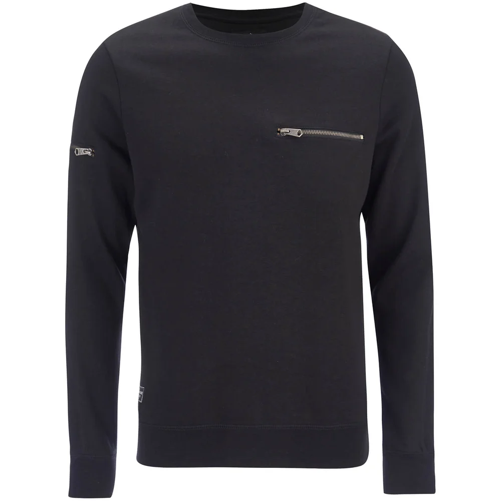 Threadbare Men's Chapel Crew Neck Sweatshirt - Black - S - Zwart Afbeelding 1