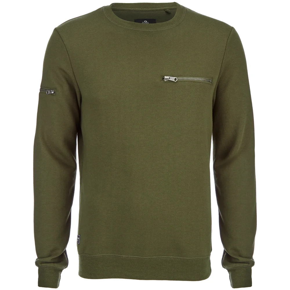 Threadbare Men's Chapel Crew Neck Sweatshirt - Khaki - S - Groen Afbeelding 1