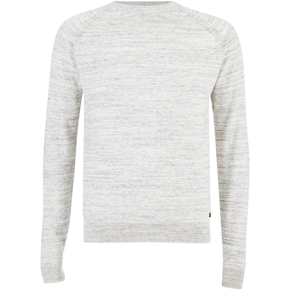Threadbare Men's Tuscan Raglan Jumper - Light Grey - S - Grijs Afbeelding 1