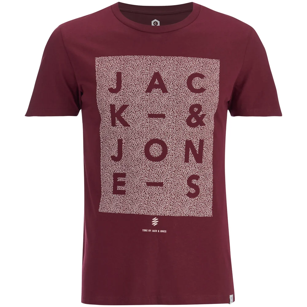 Jack & Jones Men's Core Paris Print T-Shirt - Port - S - Burgundy Afbeelding 1