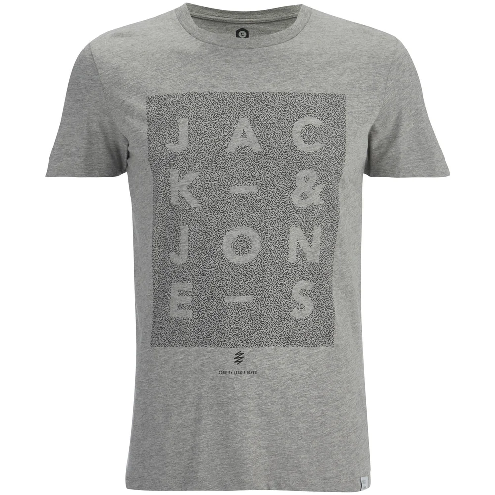 Jack & Jones Men's Core Paris Print T-Shirt - Light Grey Melange - S - Grijs Afbeelding 1