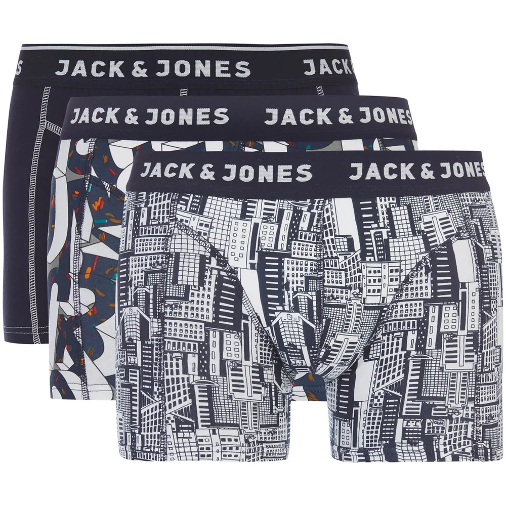 Jack & Jones Men's Canterbury 3-Pack Boxers - Navy Blazer - S - Blauw Afbeelding 1
