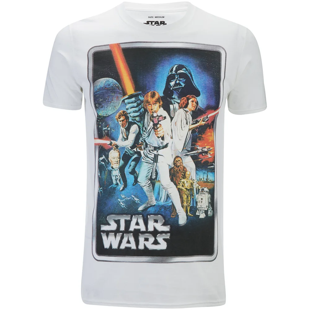 Star Wars New Hope Poster Heren T-Shirt - Wit - S - Wit Afbeelding 1