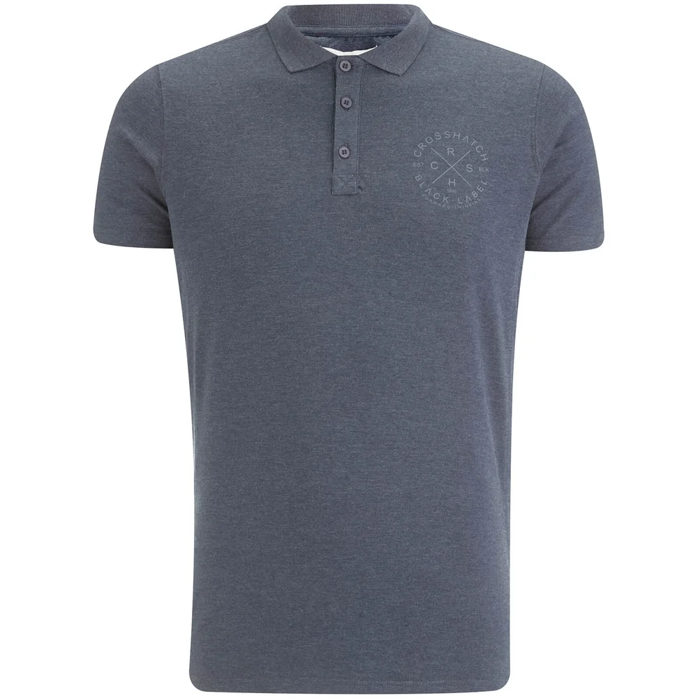 Crosshatch Men's Cultize Stamp Polo Shirt - Navy Marl - S - Blauw Afbeelding 1