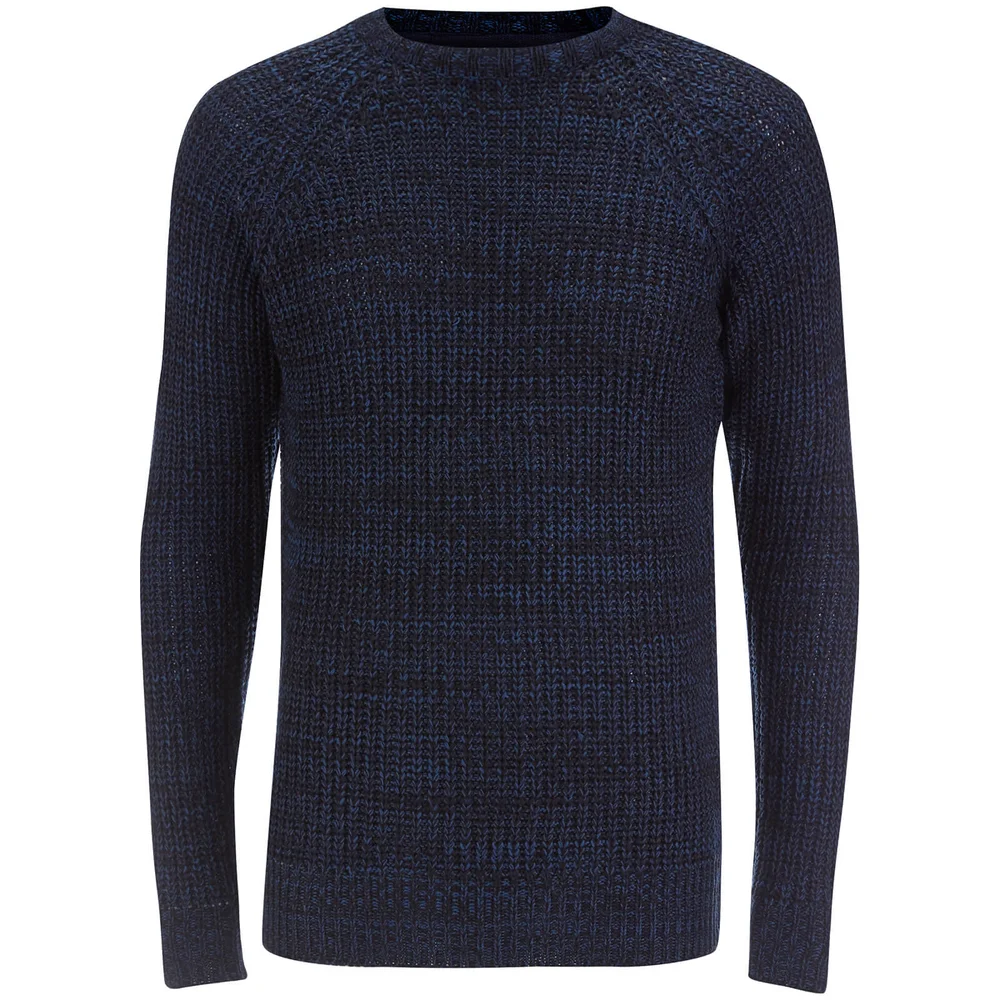 Brave Soul Men's Maximus Chunky Fisherman Jumper - Blue - S - Blauw Afbeelding 1