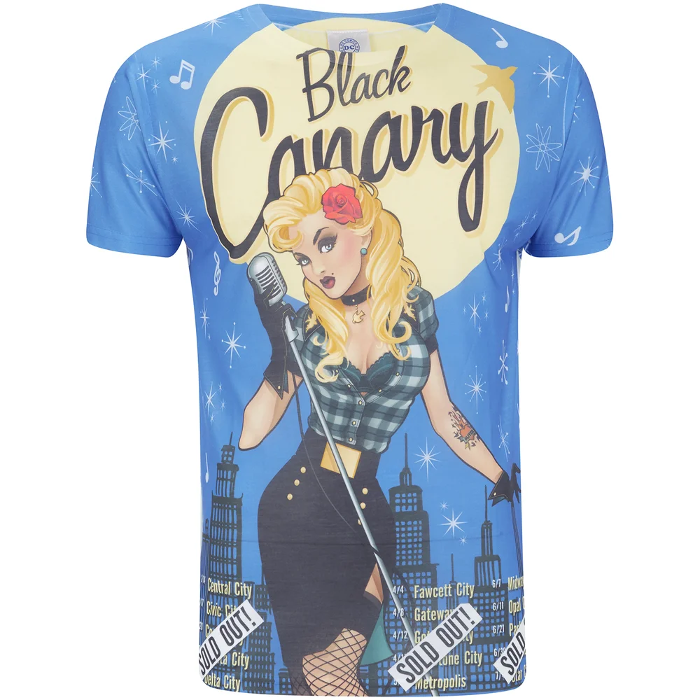 DC Comics Bombshell Zwart Canary Heren T-Shirt - Zwart - S - Zwart Afbeelding 1