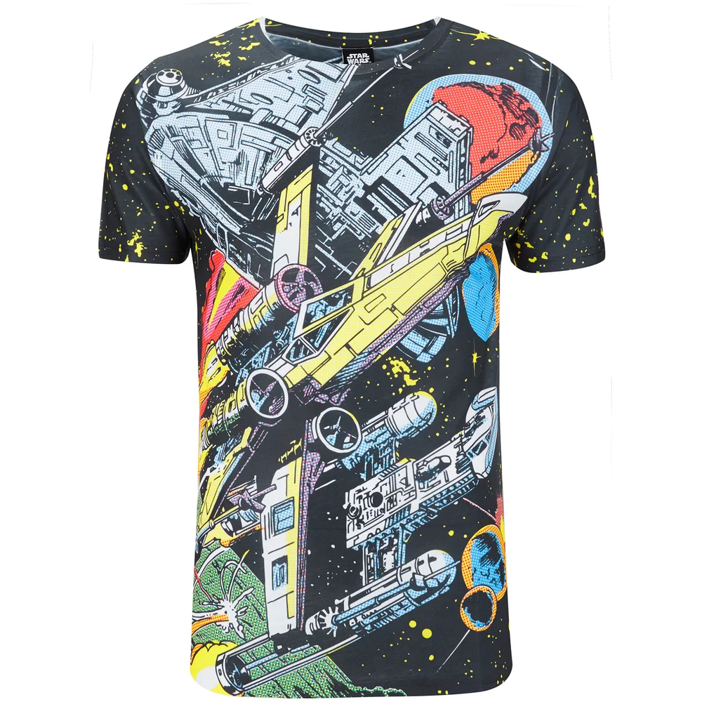 Star Wars Comic Battle Heren T-Shirt - Wit - S - Wit Afbeelding 1