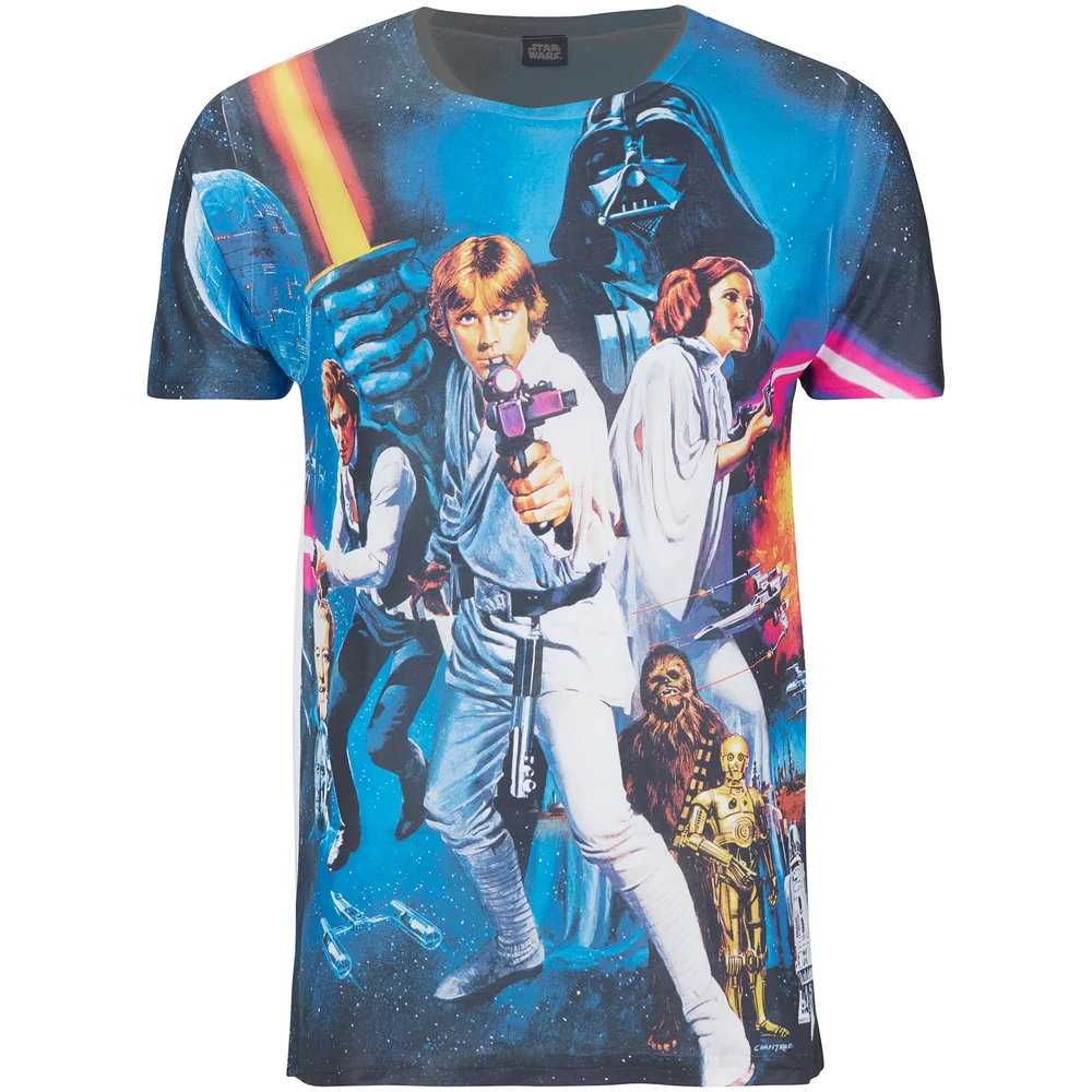 Star Wars Classic Poster Heren T-Shirt - Zwart - S - Zwart Afbeelding 1