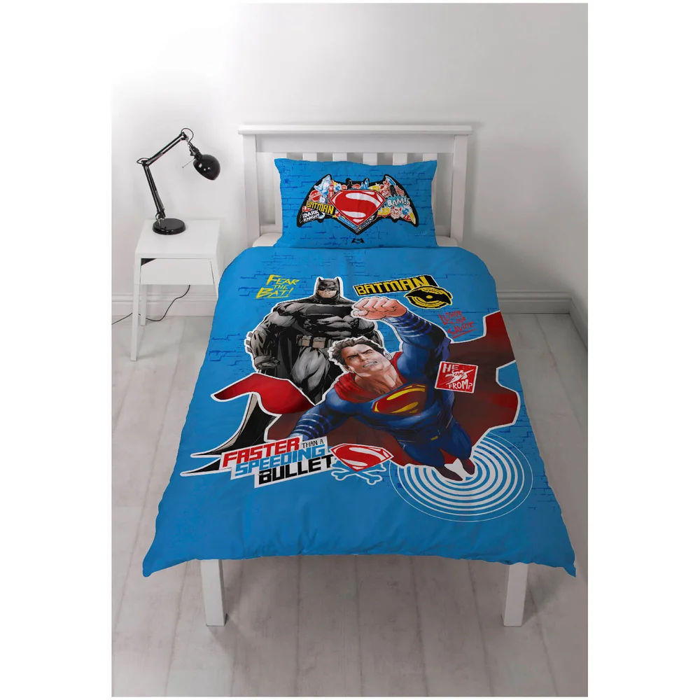 Batman v Superman Clash Panel Duvet Set - Single Afbeelding 1