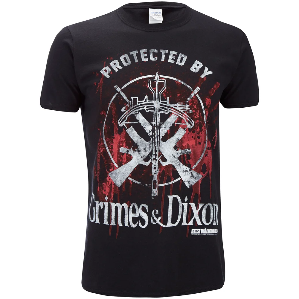 The Walking Dead Mens Grimes & Dixon T-Shirt - Zwart - S - Zwart Afbeelding 1