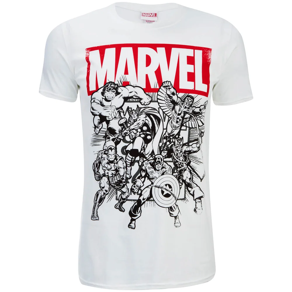 Marvel Collection Heren T-Shirt - Wit - S - Wit Afbeelding 1