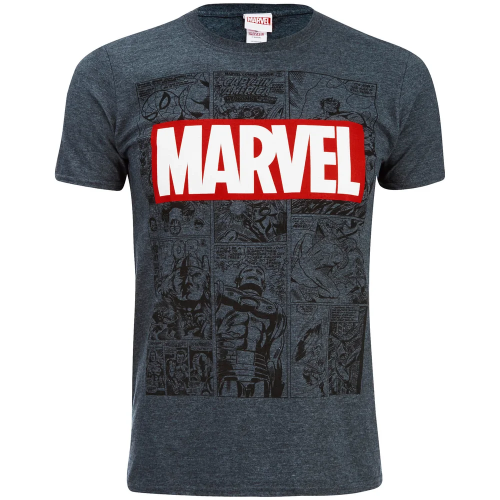 Marvel Mono Comic Heren T-Shirt - Dark Heather - S - Grijs Afbeelding 1