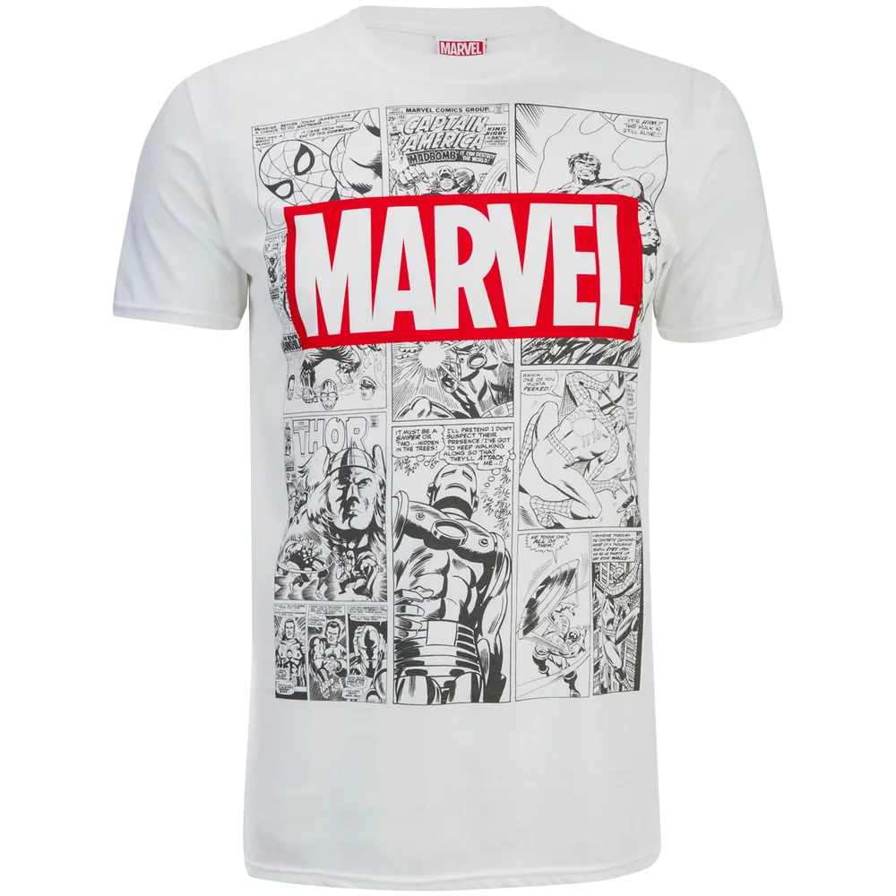 Marvel Mono Comic Heren T-Shirt - Wit - S - Wit Afbeelding 1