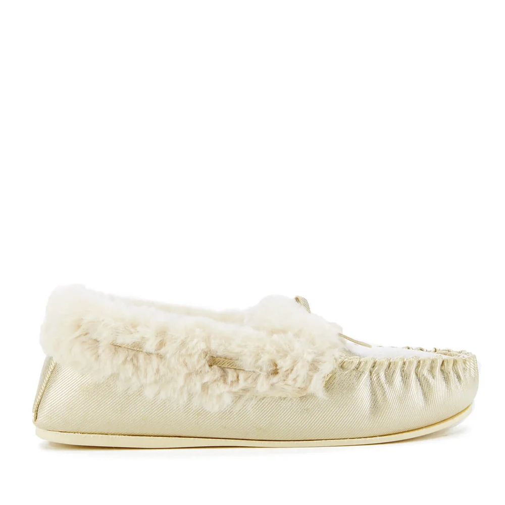 Dunlop Women's Amaline Moccasin Slippers - Gold - UK 3 - Goud Afbeelding 1