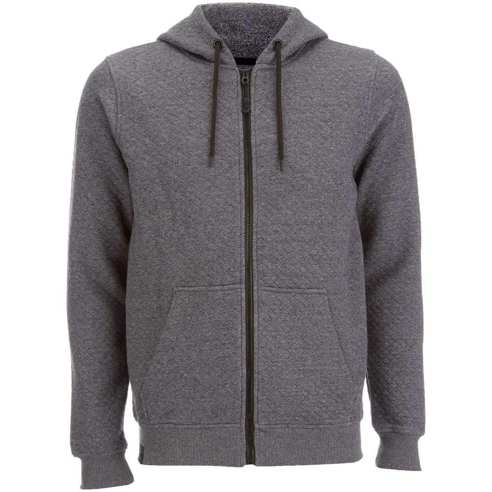 Dissident Men's Dryden Quilted Zip Through Hoody - Charcoal - S - Grijs Afbeelding 1