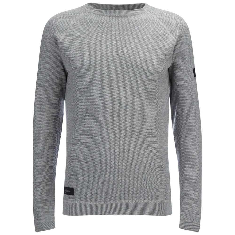 Dissident Men's Krios Crew Neck Raglan Jumper - Mid Grey Marl - S - Grijs Afbeelding 1