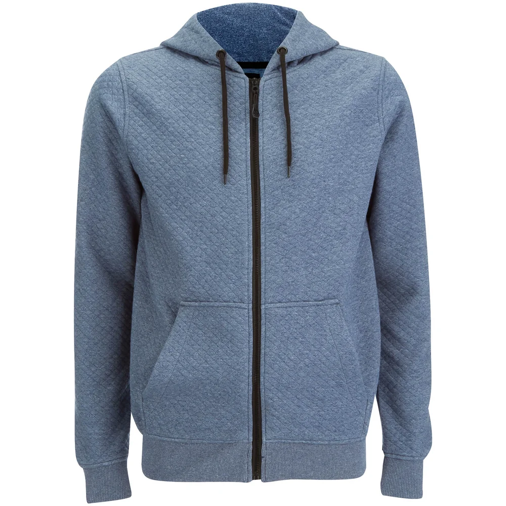 Dissident Men's Dryden Quilted Zip Through Hoody - Blue - S - Blauw Afbeelding 1
