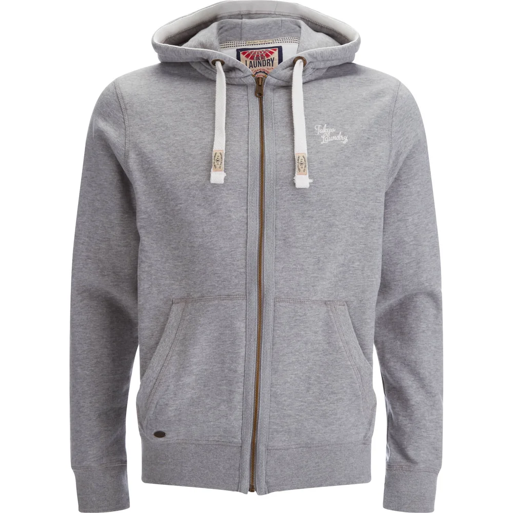 Tokyo Laundry Men's Wood River Zip Through Hoody - Light Grey Marl - S - Grijs Afbeelding 1