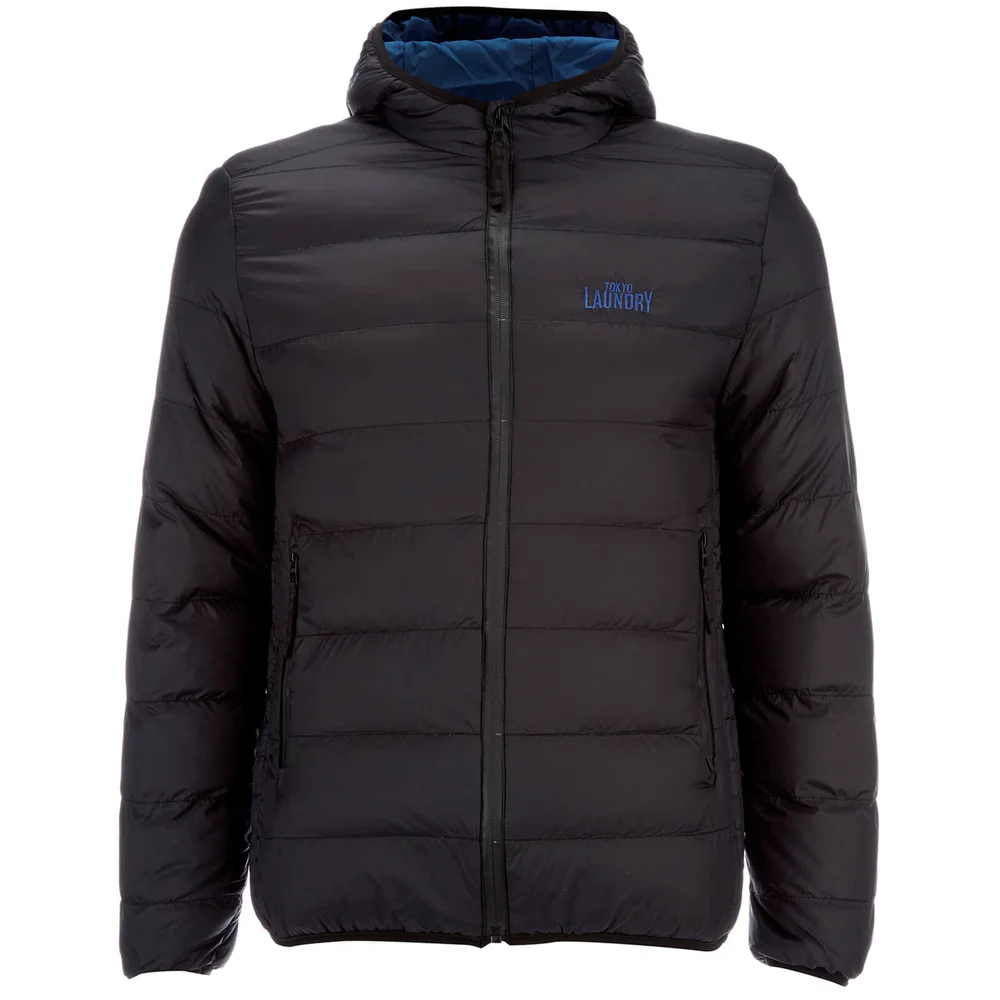 Tokyo Laundry Men's Nickleby Hooded Padded Jacket - Black - S - Zwart Afbeelding 1
