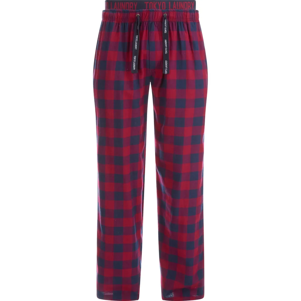 Tokyo Laundry Men's Cliffords Flannel Lounge Pants - Rumba Red - S - Rood Afbeelding 1