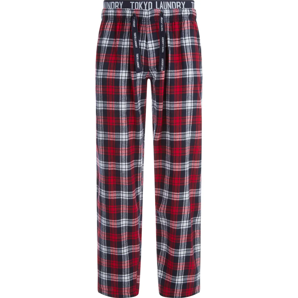 Tokyo Laundry Men's Cordella Flannel Lounge Pants - Red Check - S - Rood Afbeelding 1