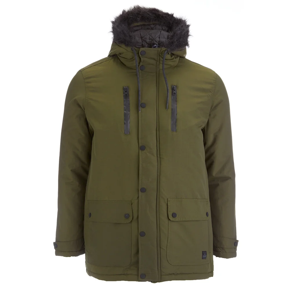 Tokyo Laundry Men's Carmine Hooded Parka Jacket - Khaki - S - Groen Afbeelding 1