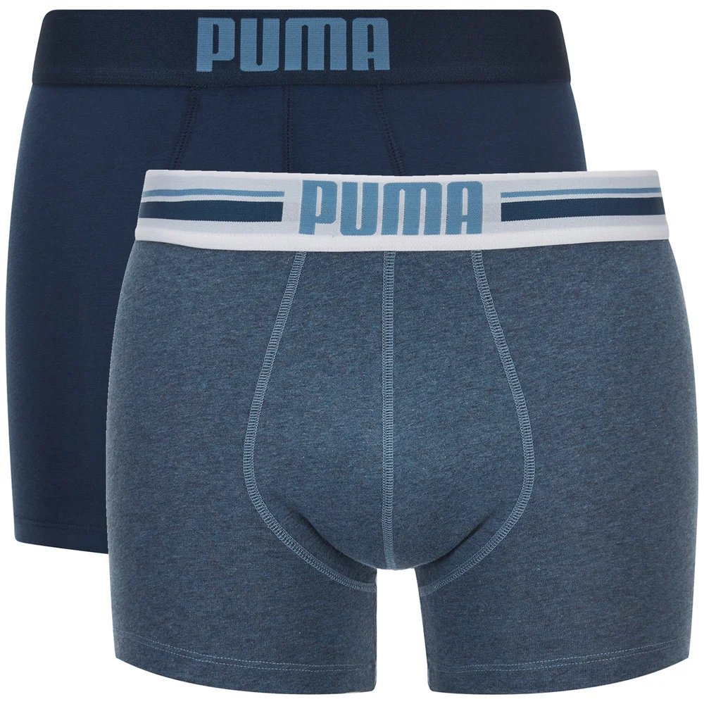 Puma Men's 2-Pack Placed Logo Boxers - Blue - S - Blauw Afbeelding 1