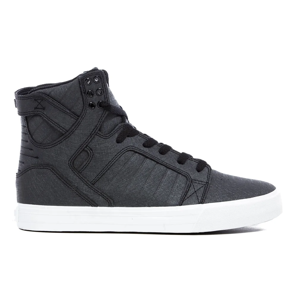 Supra Men's Skytop High Top Trainers - Black Fiberglass/White - UK 7/EU 41 - Black/White Afbeelding 1