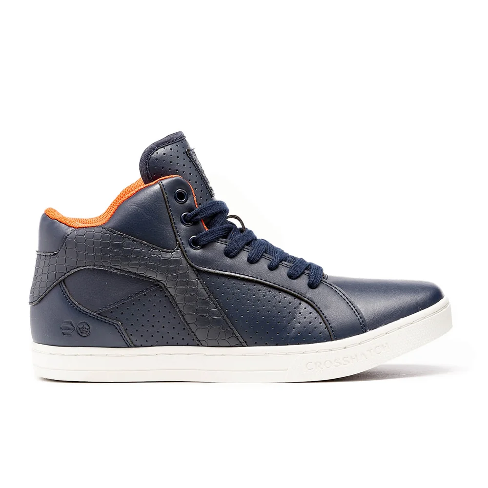 Crosshatch Men's Berkane High Top Trainers - Navy Blazer - UK 7 - Navy blauw Afbeelding 1