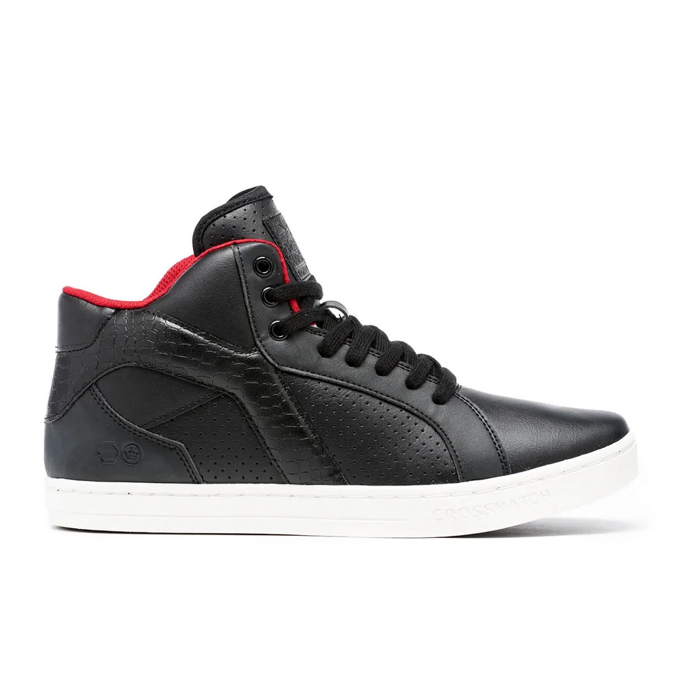 Crosshatch Men's Berkane High Top Trainers - Black - UK 7 - Zwart Afbeelding 1