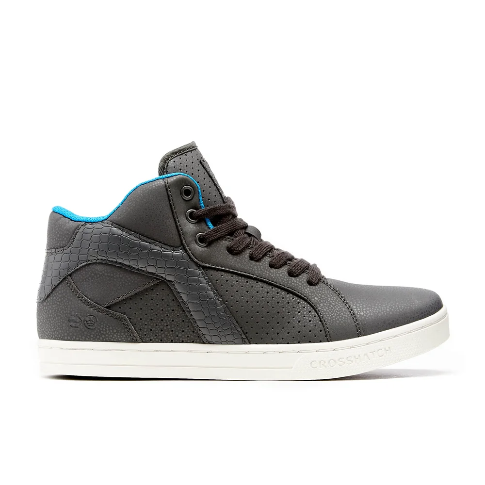 Crosshatch Men's Berkane High Top Trainers - Eiffel Tower - UK 7 - Grijs Afbeelding 1
