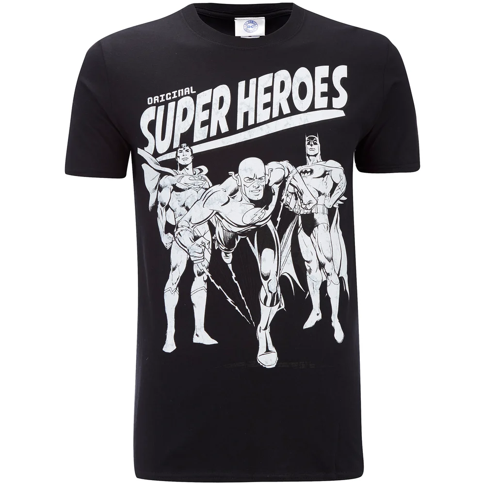 DC Comics Original Superheroes Heren T-Shirt - Zwart - S - Zwart Afbeelding 1