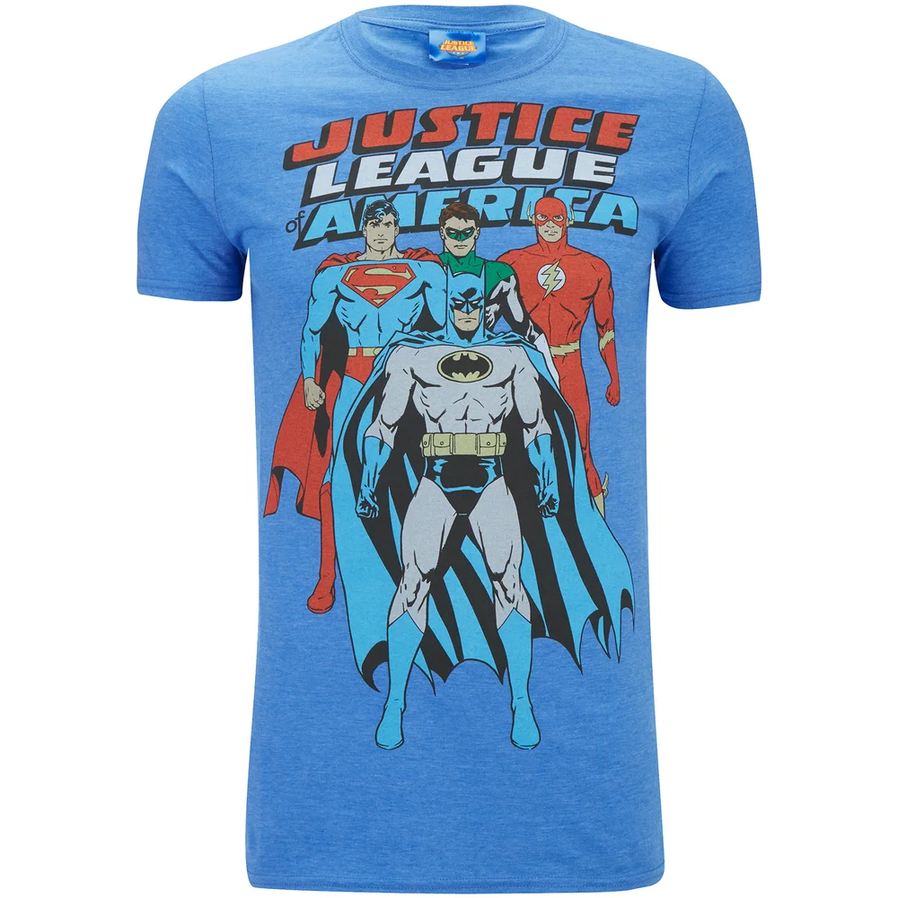 DC Comics Justice League Heren T-Shirt - Heather Royal - S - Blauw Afbeelding 1