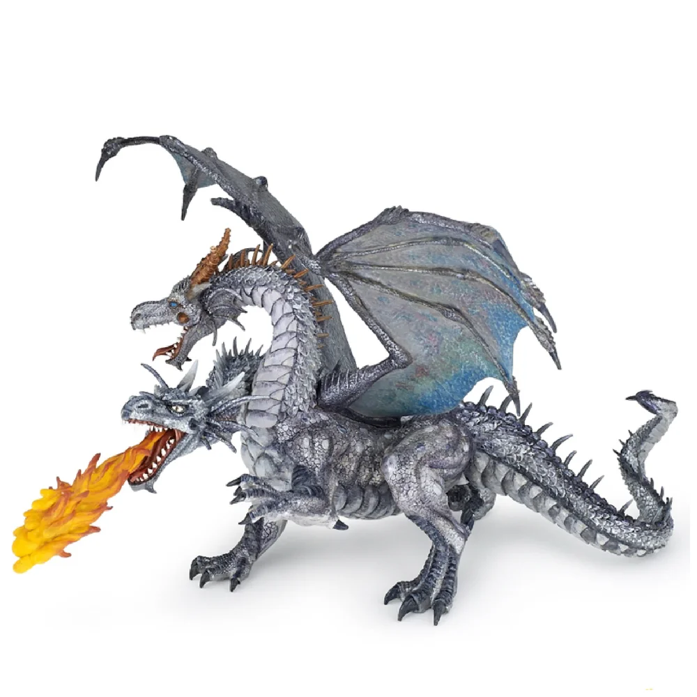 Papo Fantasy World: Two Headed Dragon - Silver Afbeelding 1
