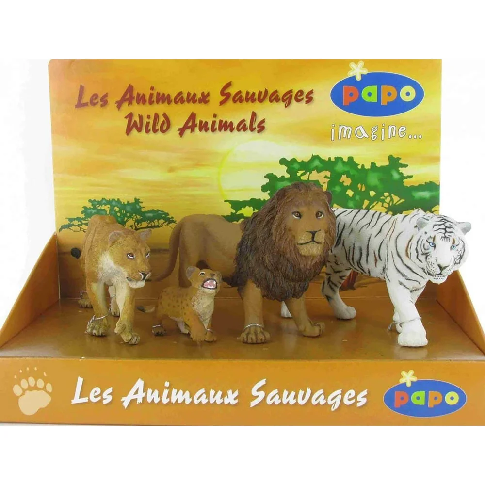 Papo Wild Animal Kingdom: Display Box Big Cats (4 Figurines) Afbeelding 1