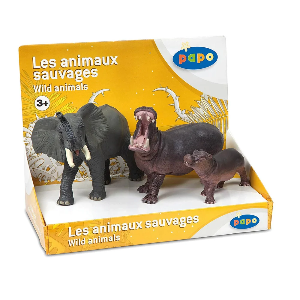 Papo Wild Animal Kingdom: Display Box Wild Animals 2 (3 Figurines) Afbeelding 1