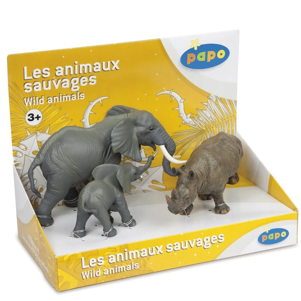 Papo Wild Animal Kingdom: Display Box Wild Animals 3 (3 Figurines) Afbeelding 1