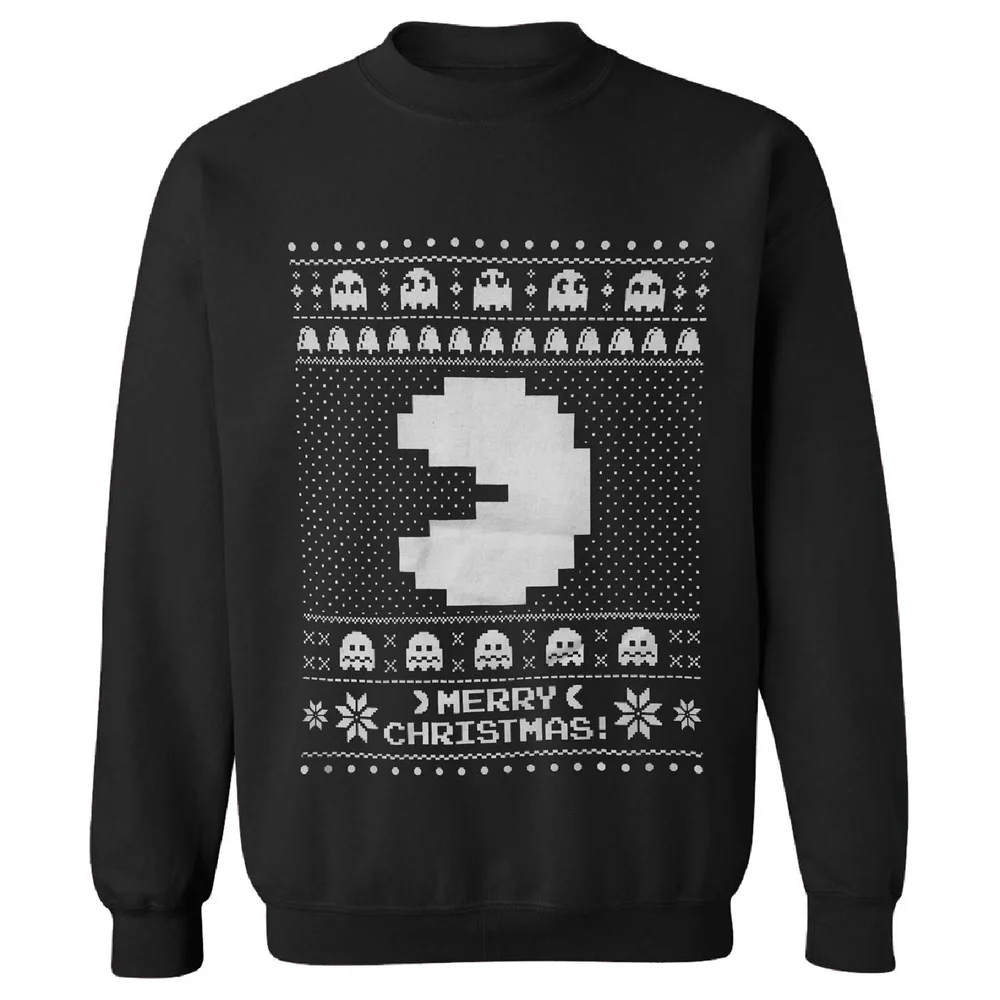 Namco Mannen Merry Pac-Man Kersttrui - Zwart - S - Zwart Afbeelding 1