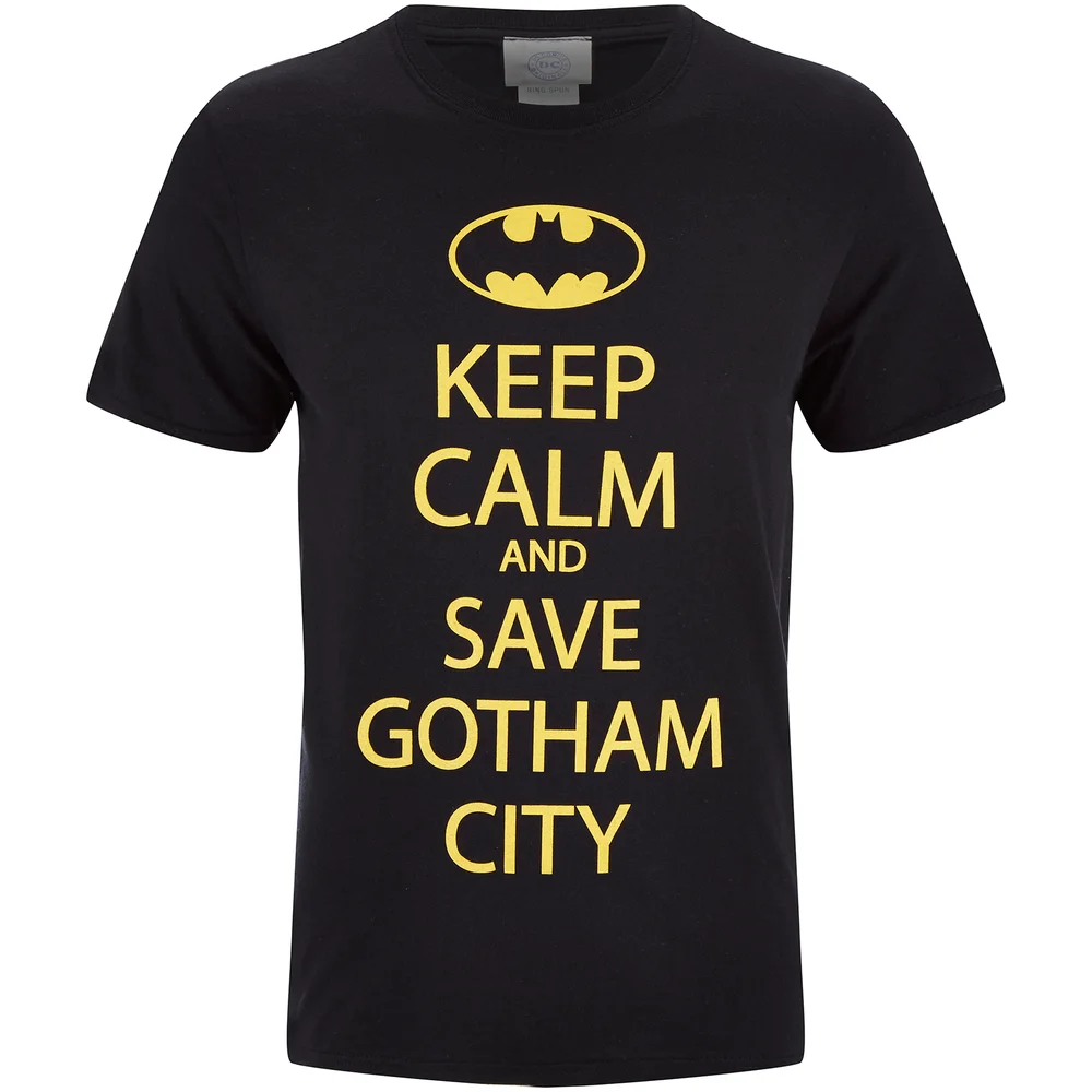 DC Comics Batman Keep Calm Heren T-Shirt - Zwart - M Afbeelding 1