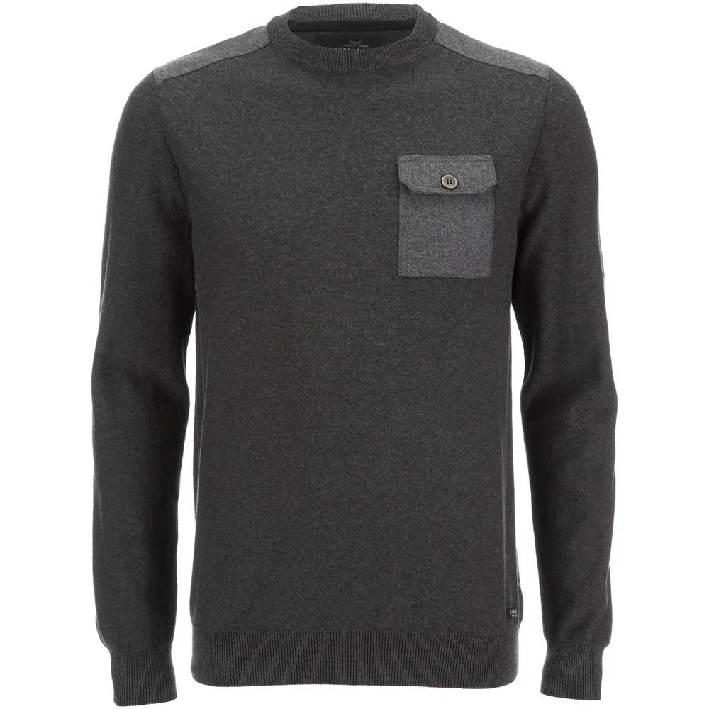 Threadbare Men's Karlson Crew Neck Jumper - Charcoal Marl - S - Grijs Afbeelding 1